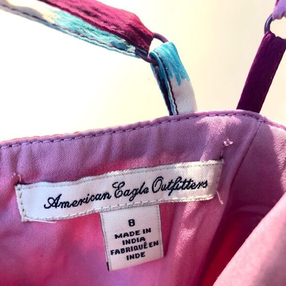 American Eagle Colourful Boho Aztec Print Pockets Strap Mini‎ Dress Sz 8 - Picture 5 of 6